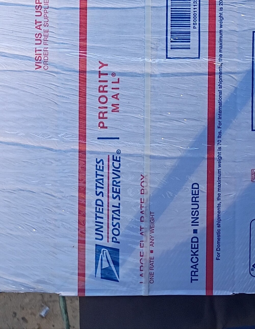 Priority Mail Box - White with Red & Blue/ Large Flat Rate Boxes(30)
